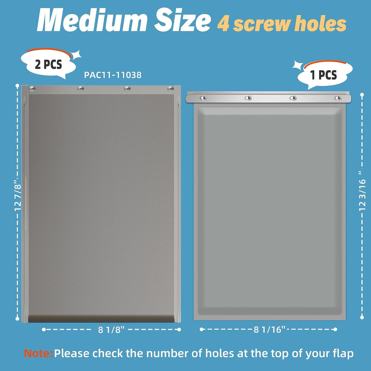 2-Pack Large Dog Door Replacement Flaps with Screws – Essentials for Dogs - 3-flap / Medium - image 2