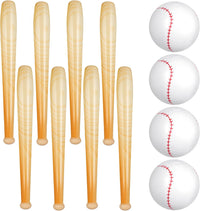 Lewtemi inflatable baseball set with 4 blow-up bats and 2 baseball-print beach balls