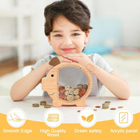 Summidate Pink Piggy Bank for Kids Girls - Default Wood Piggy / Standard - image 2