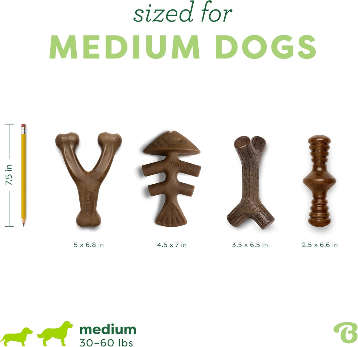 Benebone Medium 4-Pack Dog Toys for Aggressive Chewers - Medium / 4 Pack - image 4