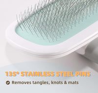 360°Rotating Dog and Cat Brush with Soft Pins Gentle Slicker Brush for Small Dogs Puppies Yorkies Poodles Cats Removes Loose Fur