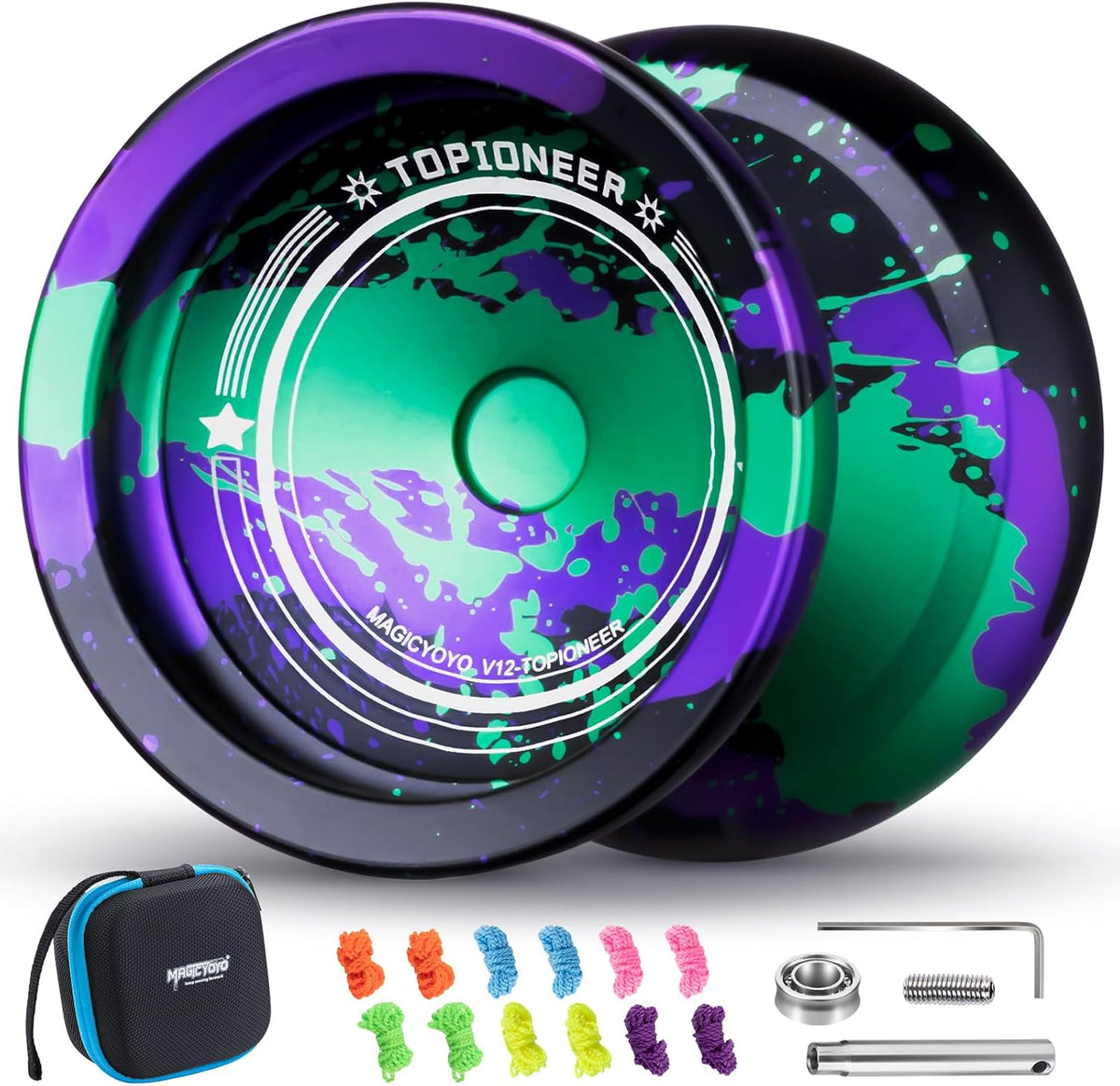 MAGICYOYO V12 Finger Spin Yoyo - Blue Green Purple