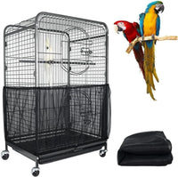 ASOCEA Extra Large Bird Cage Seed Catcher Guard Universal Birdcage - Black