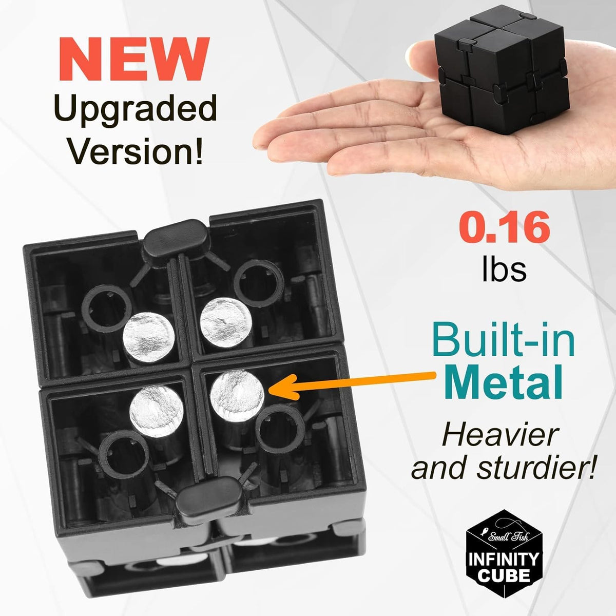 Infinity Cube Fidget Toys for Kids - Black / 1.5 x 1.5 Inches - image 3