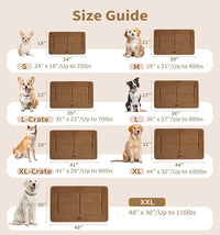 Made4Pets Dog Crate Pad Bed for Large Dogs, Washable & Reversible, Anti-Slip Kennel Mat for Cozy Sleeping, Soft Fluffy Dog Bed for Indoor & Outdoor Use, 44"x32", Brown