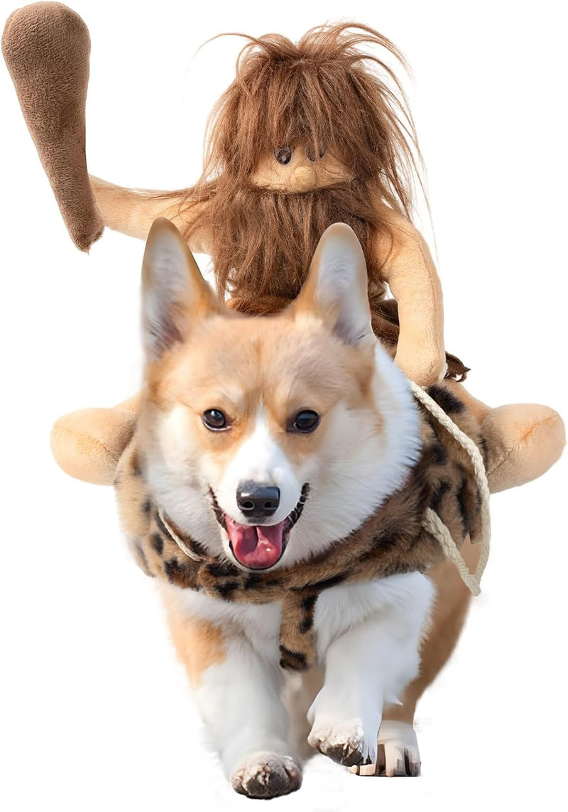 Dog Halloween Costume Funny Dog Cowboy Riding Costume Pet Costume Cat - Primitive Man / Medium