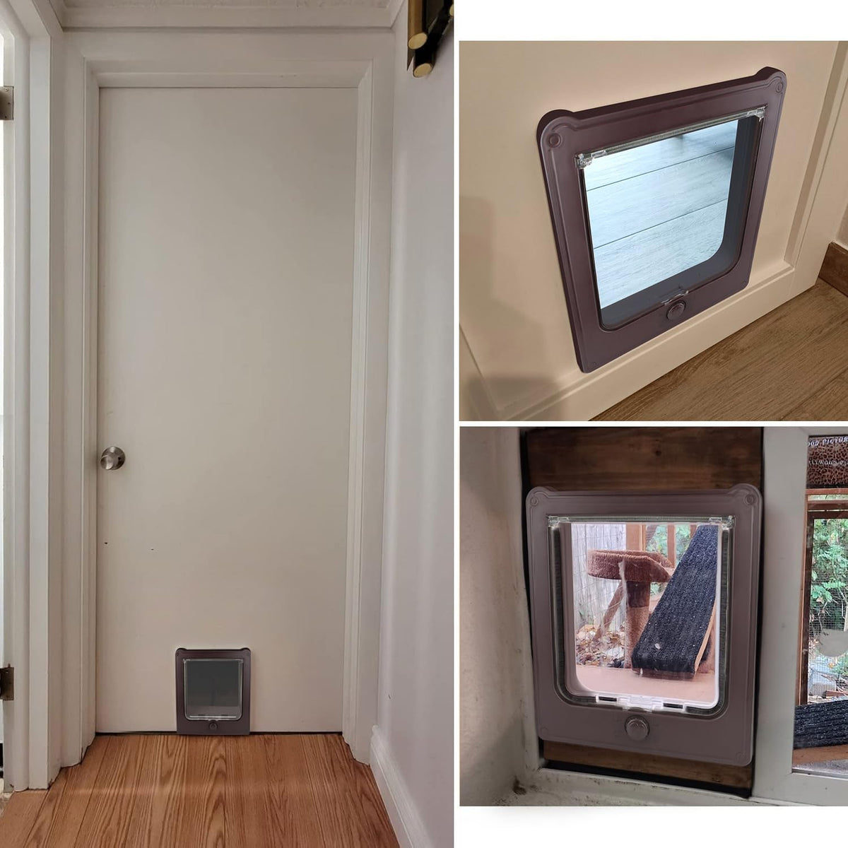 NAMSAN Cat Door Interior Door, Brown, Flap Opening 7.1" x 7.3" - image 2