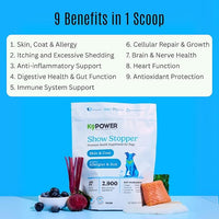 K9 Power Show Stopper for Dogs 1lb – Boosts Coat Shine & Promotes Healthy Skin Tone - Strengthens Immune System - Enhances Digestive Health