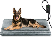 Large Pet Heating Pad, Adjustable Temperature with Timer - Grey / XL (47'' x 28'')