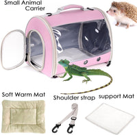 Bearded Dragon Travel Carrier Backpack, Lizard Backpack Carrier - Pink / TPU Carrier+MAT - image 3