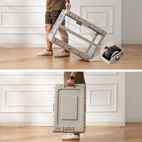 28" L Collapsible Dog Crate for Dogs - Beige / 27.95 x 18.9 x 21.65 in - image 3