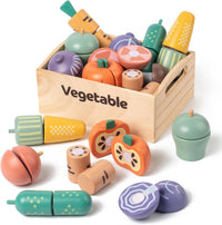 kienvy 10-piece wooden meat and fish play food set with storage box - view 2