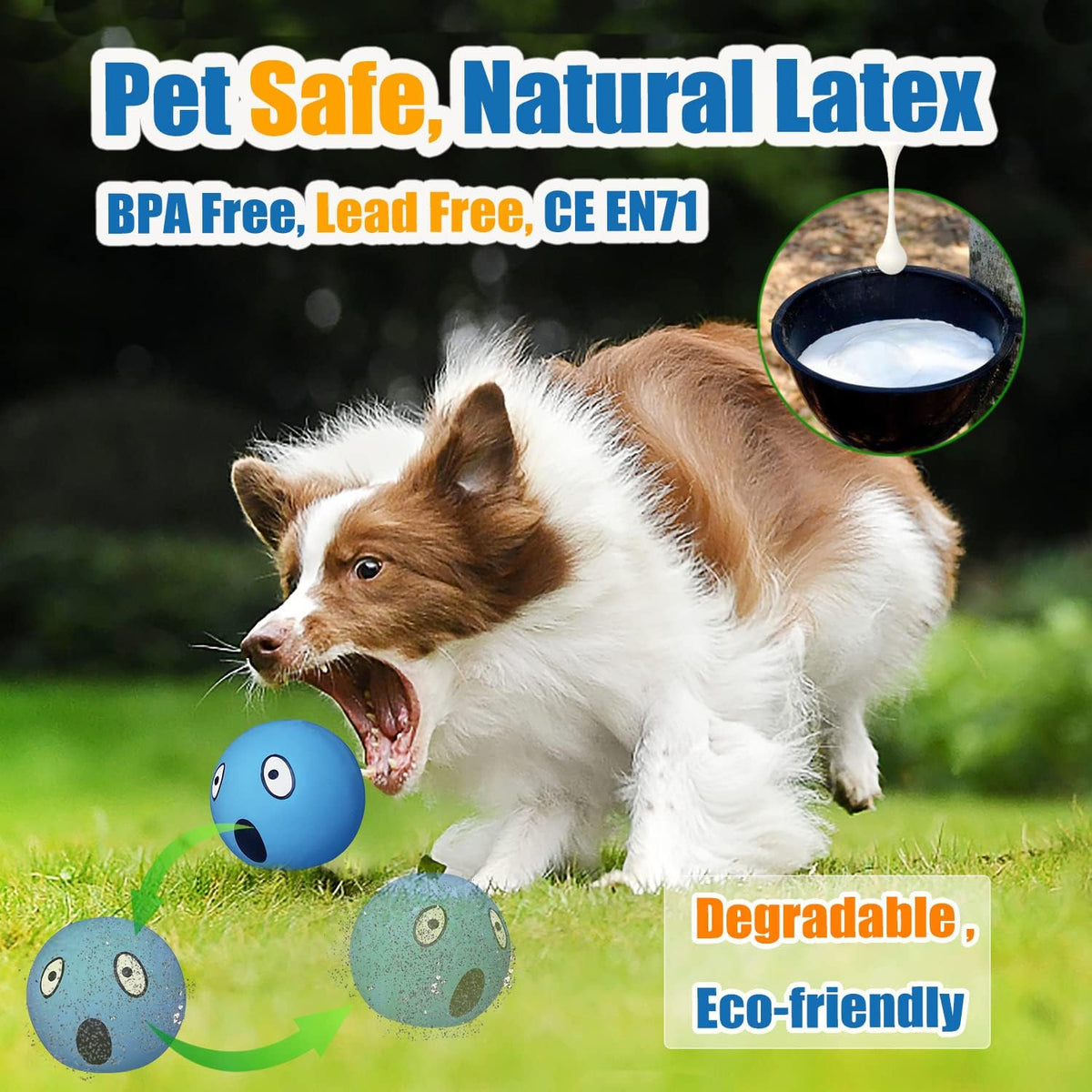 Latex Squeaky Dog Toys for Small Dogs, Mini Breed - Regular Ball Multi-color / Medium - image 2