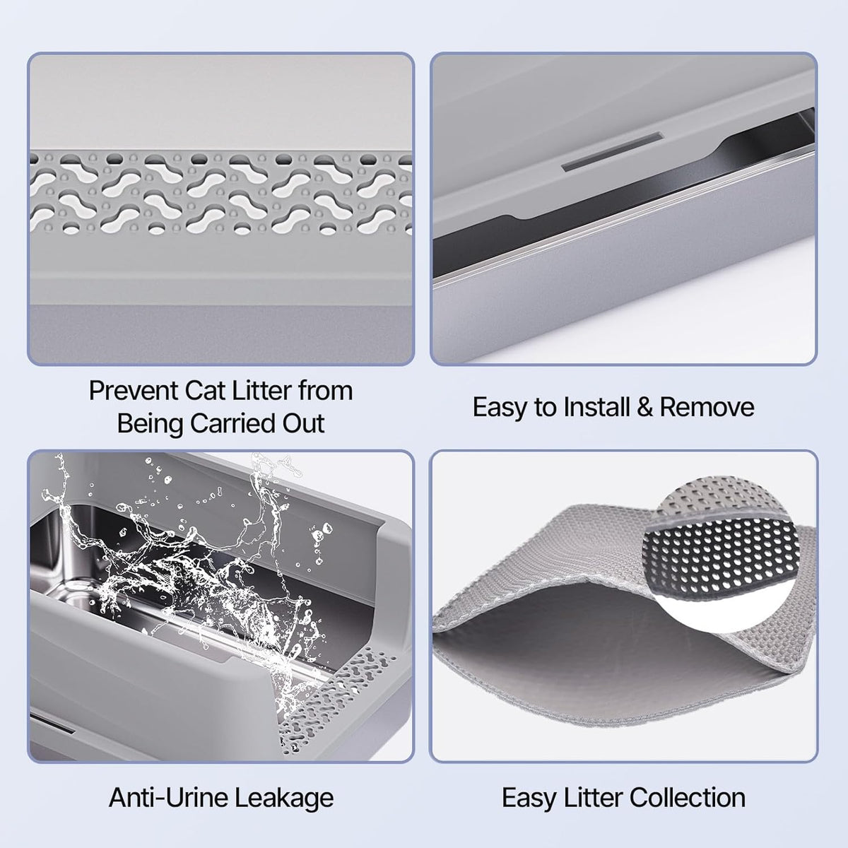 Henkelion Stainless Steel Cat Litter Box with Lid - S - image 4