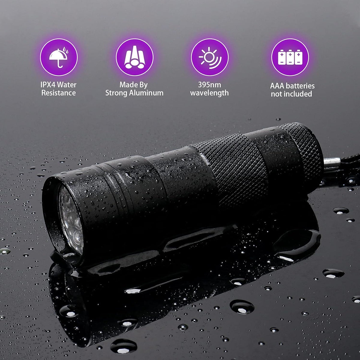 COSOOS 2 Pack UV Flashlight - Black / 2 Pack - image 4