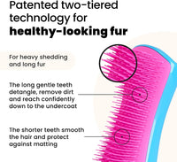 Pet Teezer De-Shedding Dog Brush for Long Hair Breeds, Large - image 2