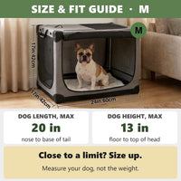Deekuiwi grey collapsible soft dog crate, 24 x 17 x 17 inch, with 4 zip doors - view 2