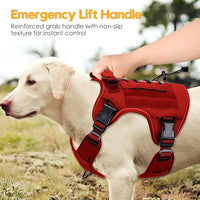 Heavy-Duty Tactical Dog Harness for Large Dogs, No Pull Adjustable Reflective Pet Vest with Molle System, K9 Military-Grade Control for Service Training, Outdoor & 10+ Breeds, Red, XX-Large