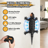 RC Wall Climbing Gecko, Rechargeable Remote Control Robot for Kids – Fun for Kids & Family - Black - image 2