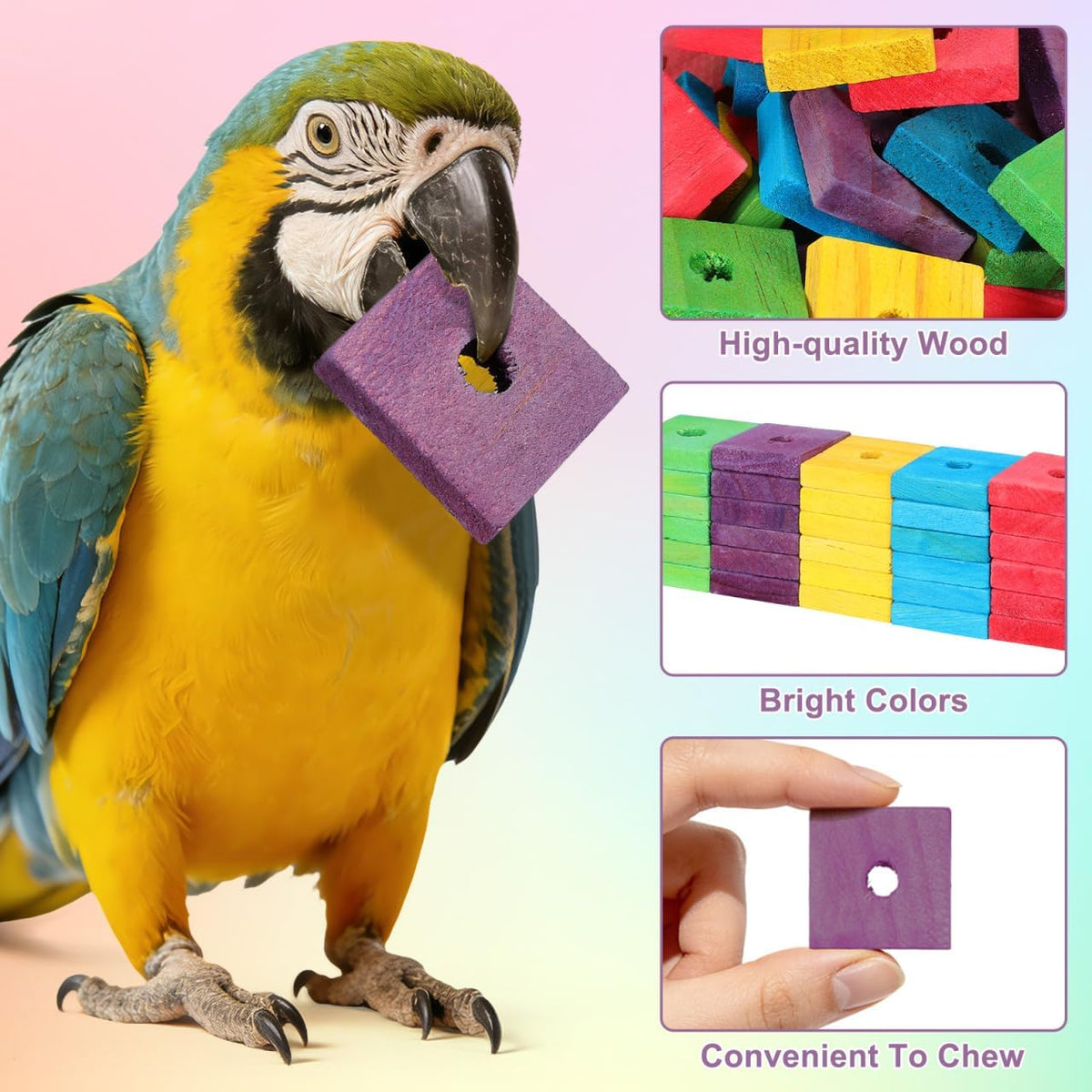 NOLITOY Bird Toys: 100 Pcs Wooden Blocks - image 4