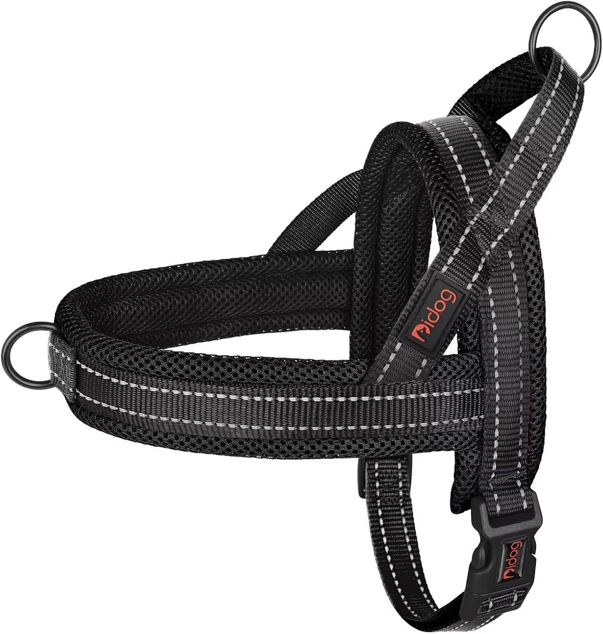 Didog No Pull Dog Harness for Large Dogs, Breathable Mesh Padded - Black / S: Chest 19-23", Fit 19-29 lbs