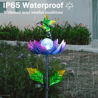sunnylight solar wind spinner with purple petals and cracked glass ball - view 16