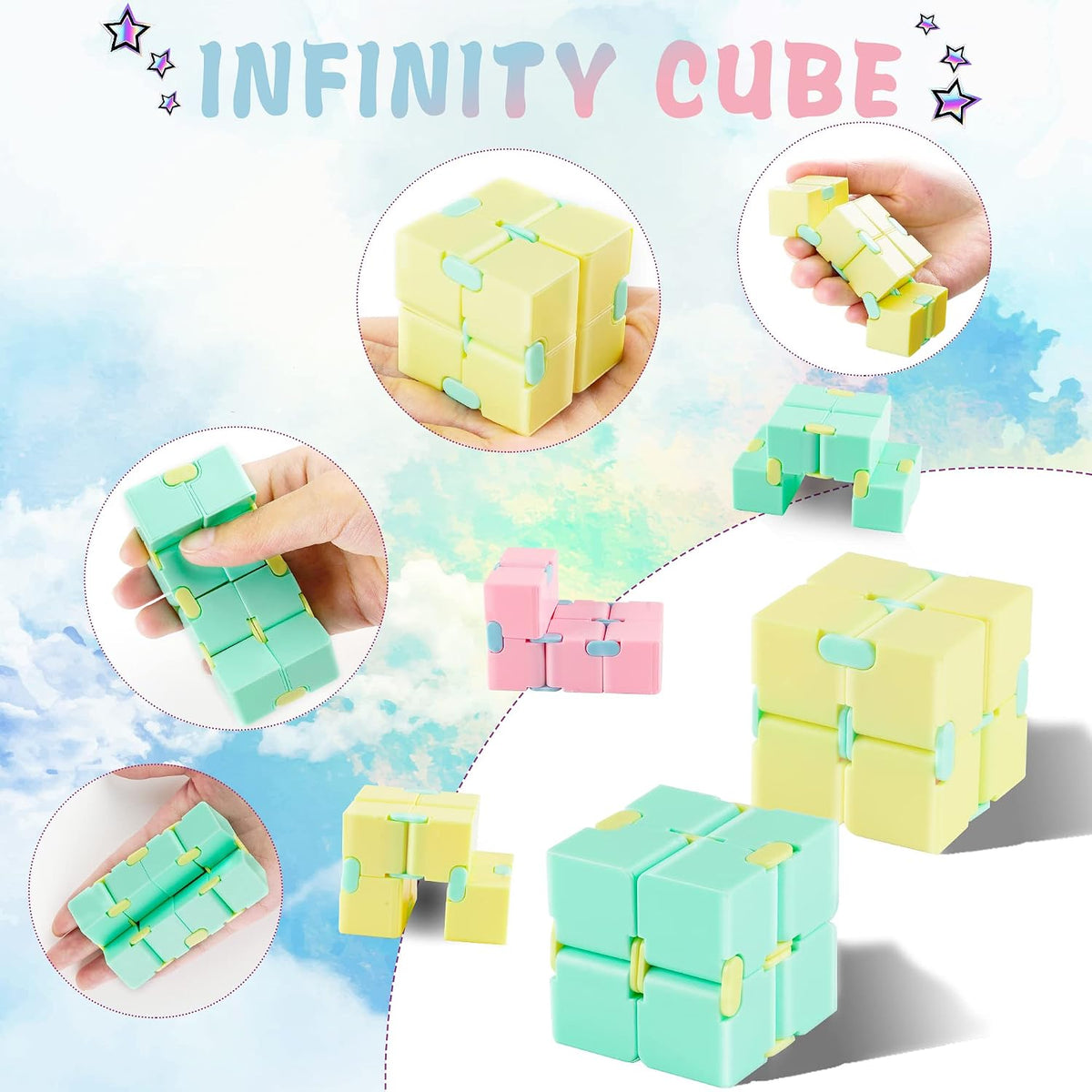 4 Packs Infinity Cube Toy Game for Kids and Adults - 4 Pack - image 4
