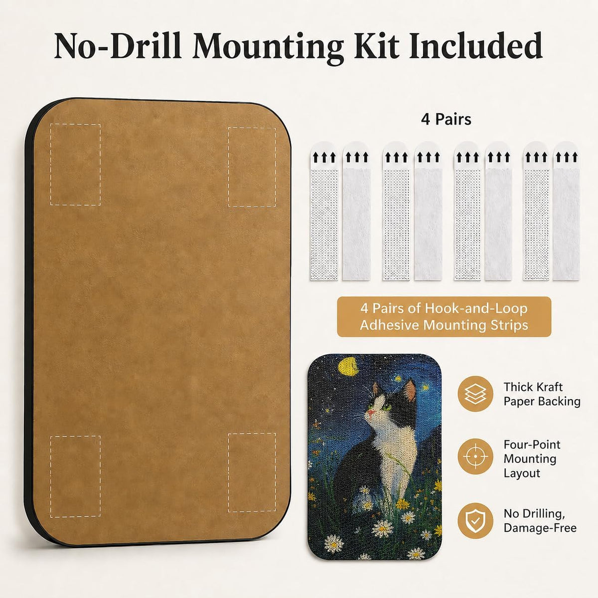 Cat Wall Scratcher, Art Cat Scratching Board for Indoor Cats – Essentials for Cats - Starry Cat - image 4