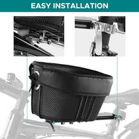 Dog Bike Basket Mountain Bike Shopping Basket Portable Cat and Dog Carrier for Bike Front Crossbar with Sponge Liner ty Strap (Black)
