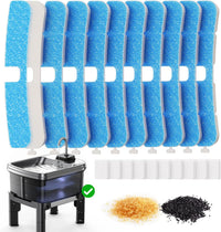 9L/2.38Gal Dog Water Fountain Elevated with 4-Height Adjustable Stand - 10 Filters + 10 Sponges