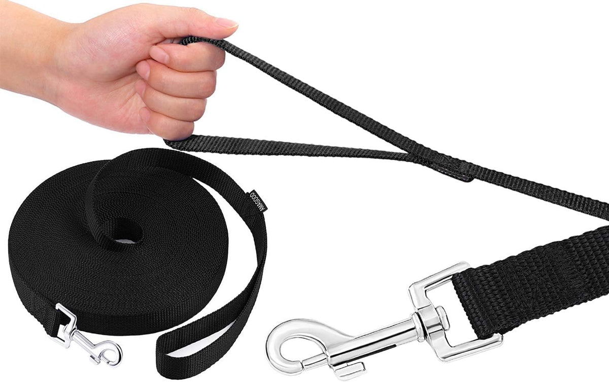 Long Dog Leashes for Training 15/20/30/50/100FT Lead for Medium Small - 1 Inch x 100 Feet / Black - image 2