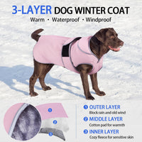 MIGOHI Warm Dog Coat Waterproof Winter Dog Jacket, M - Pink / X-Large - image 2