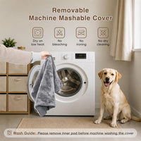 Large Plush Dog Bed for Crate with Washable Cover, 35x22 - 29.0"L x 18.0"W x 3.0"Th / Grey - image 3