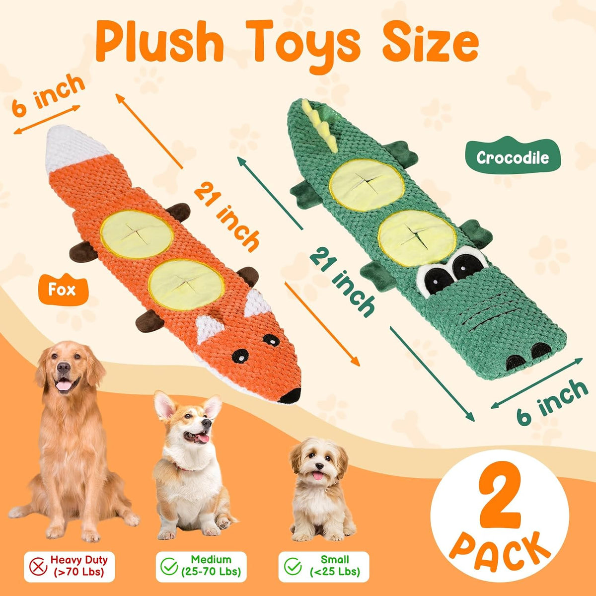 2-Pack Aggressive Chewer Toy, Squeaker & Puzzle, No Stuffing – Essentials for Dogs - image 2