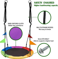 PACEARTH 40 Inch Saucer Tree Swing Flying 600lb Weight Capacity 2 - Rainbowcolor / 40 IN - image 2