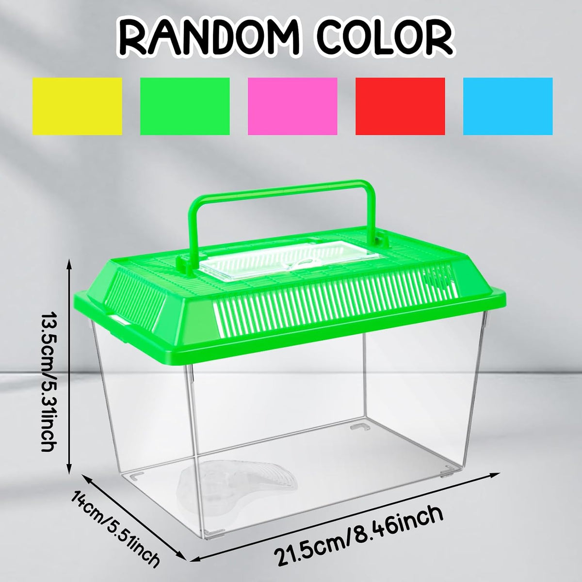 12Pcs Plastic Reptile Terrariums Carrier Cage - L - image 2
