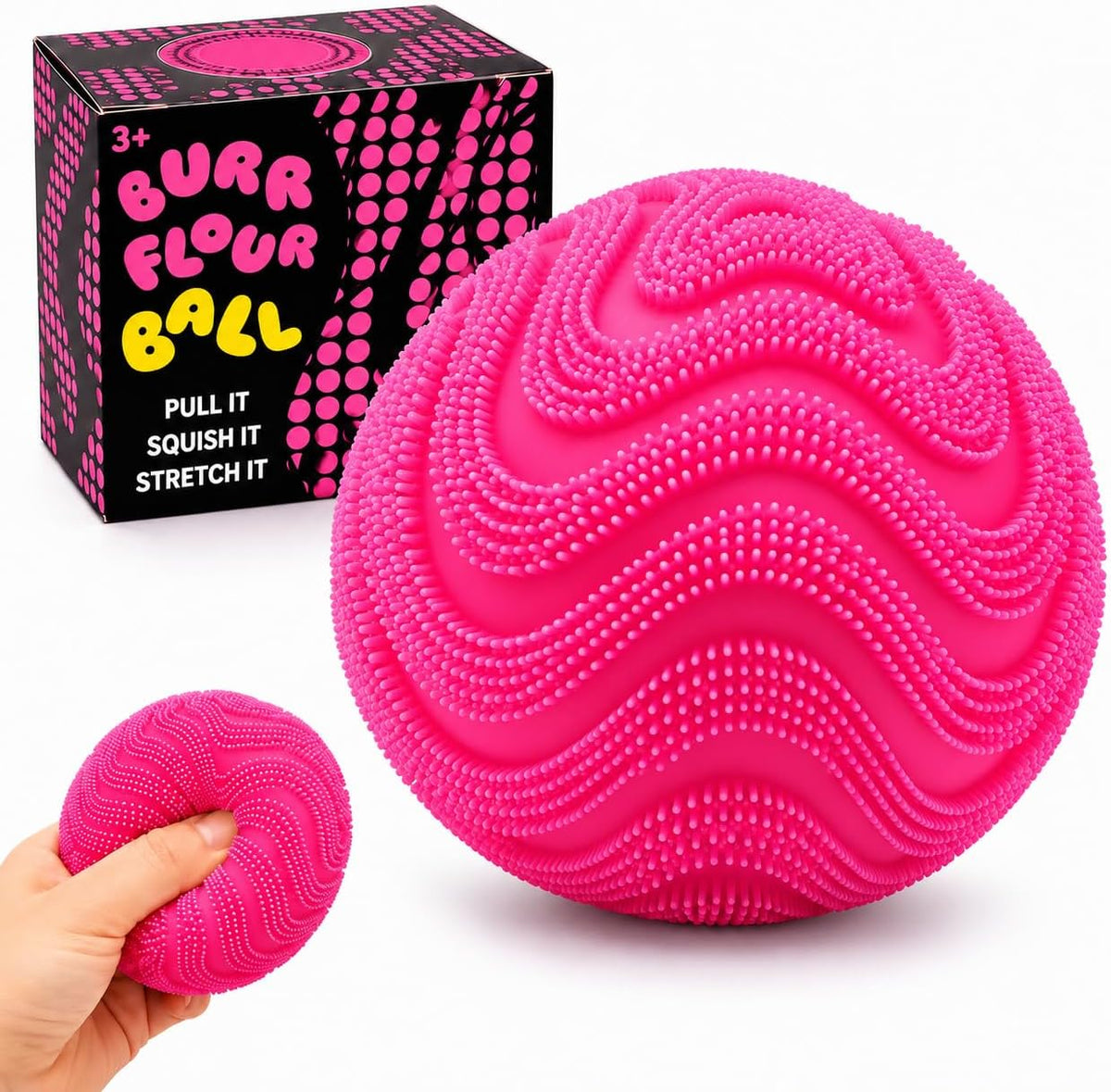 Fuzz Ball Squishy Stress Ball - Pink Ball