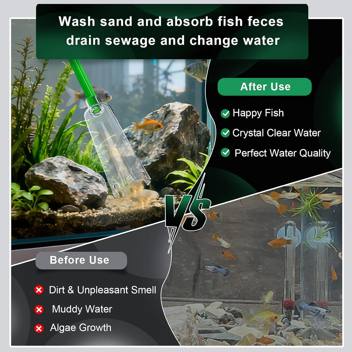 boxtech Fish Tank Water Change, Aquarium Gravel Vacuum Siphon - image 3
