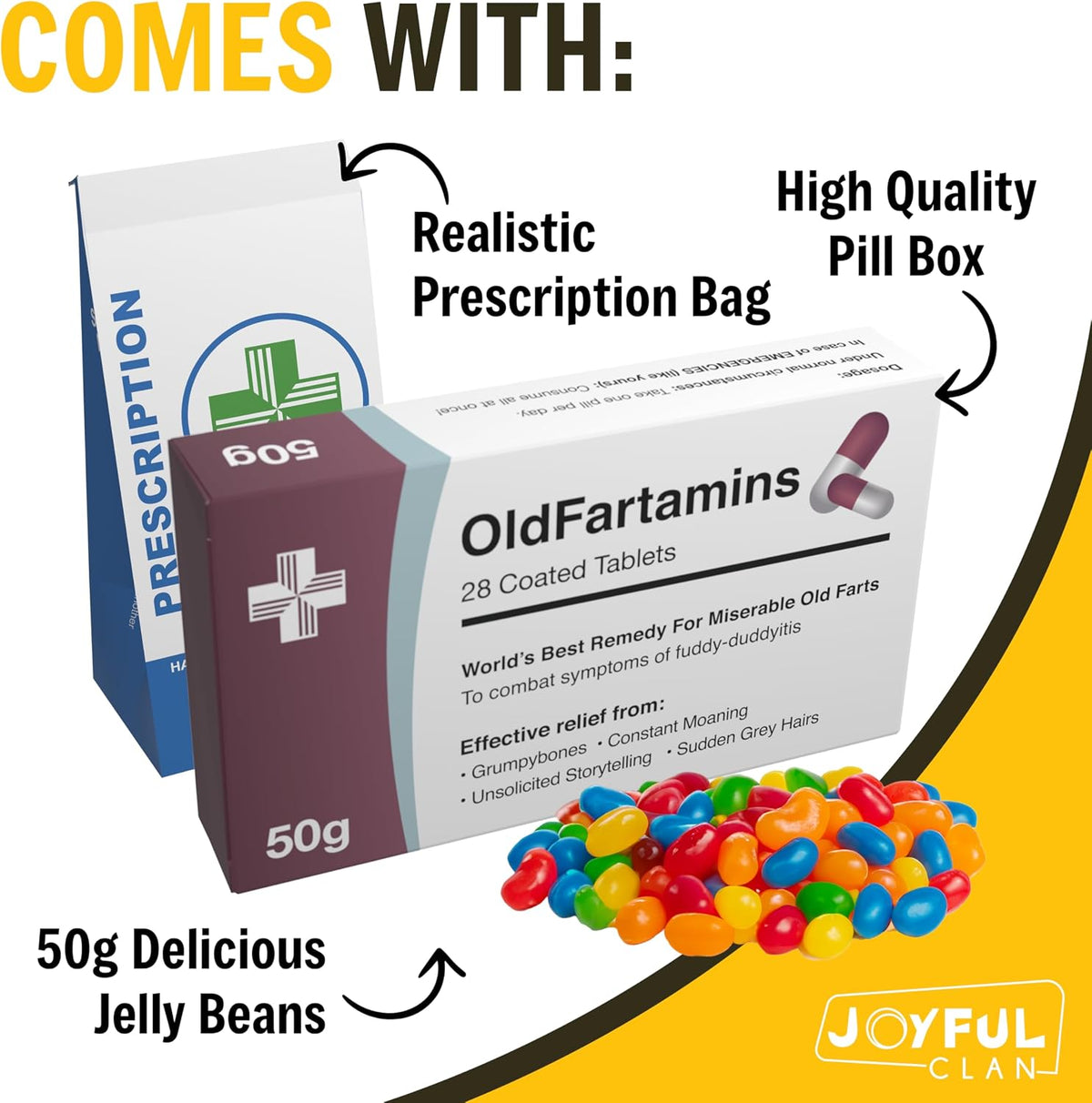 Funny Prank Pill Box Candy, Gag Gifts for Men - Old Fartamins - image 3