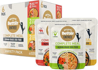 Because it's Better Entrée Complete Meal, Variety Pack, Human Grade Wet Dog Food, 10 oz Pouches, 6 Count