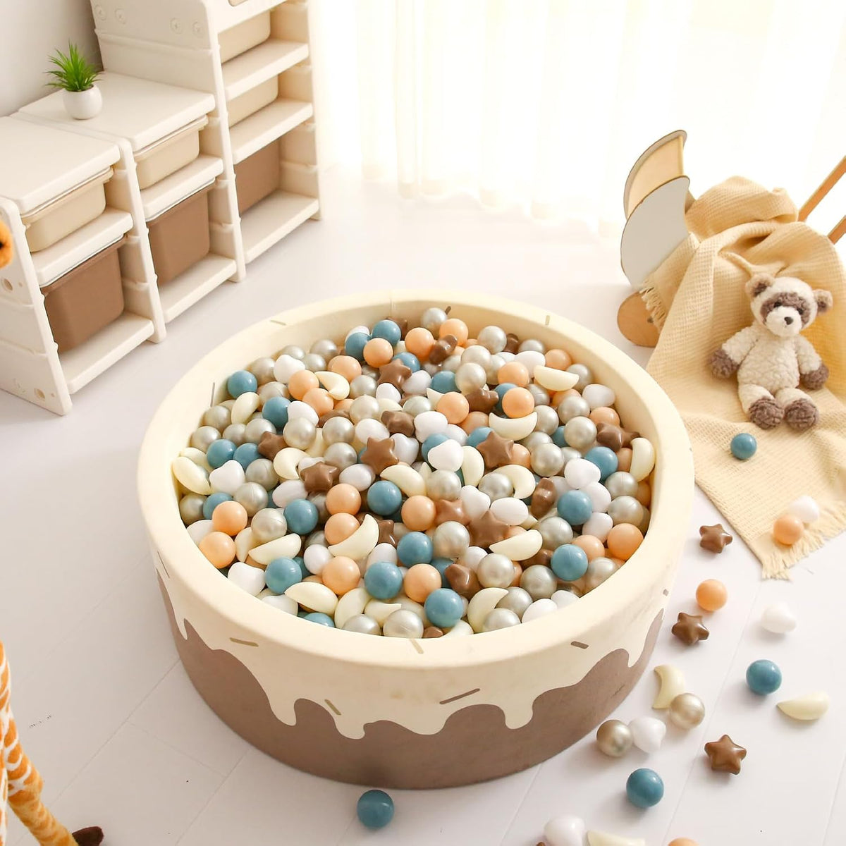 GOGOSO star, heart and moon ball pit balls in a pastel color mix with storage bag - view 27