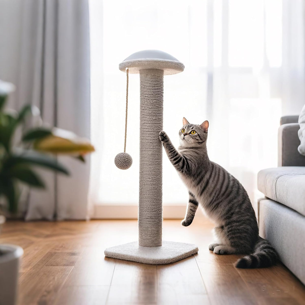 PowerKing Natural Sisal Replacement Scratching Post - 15.7''+15.7'' (2.67''Thick) / Grey - image 4