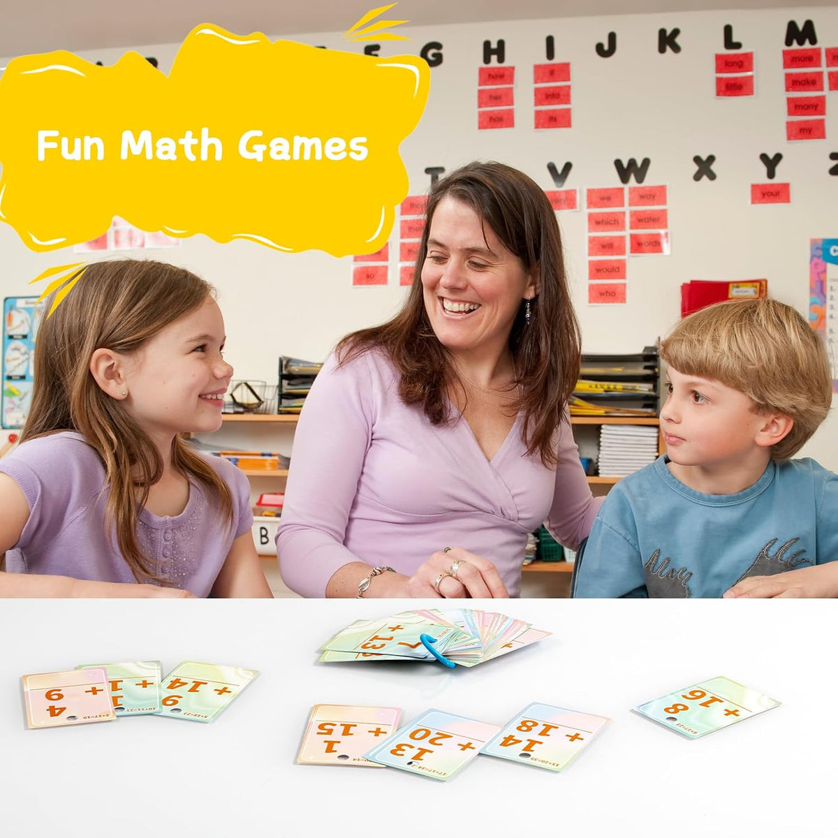 Alened addition and subtraction flash cards with rings and dry-erase markers - view 15
