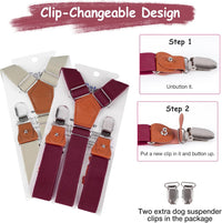 Pet Soft Dog Suspenders 2 Pieces Female Dog Diaper Suspenders - Brown & Burgundy / X-Small/Small - image 4