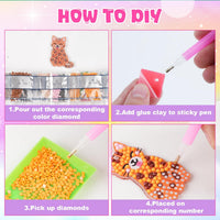 Labeol Diamond Art Kits for kids 5D Diamond Creat Your Own GEM - Cat - image 4