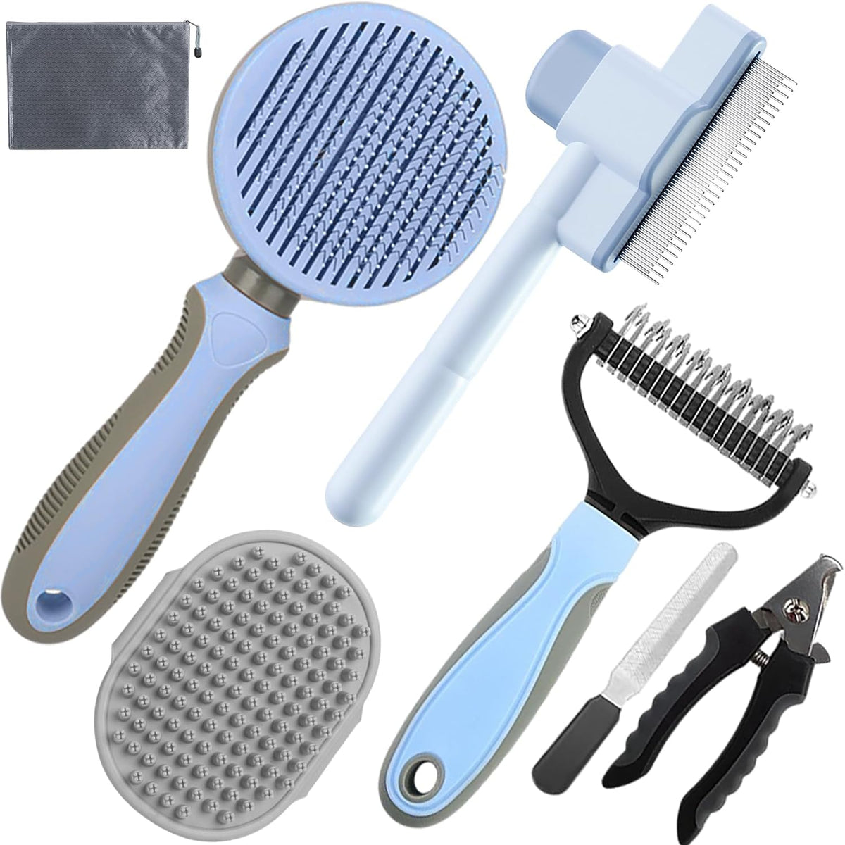 Pet Grooming Kit, Slicker Brush - A-Blue