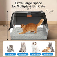 Lobeve extra large stainless steel litter box with lid, top or front entry - view 2
