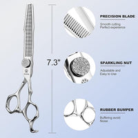 GLADOG 6.5" 9CR Thinning Shears for Dogs - Professional Dog Thinning Scissors with Luxurious Diamond Pivot Nut, Ideal Dog Grooming Scissors for Reducing Bulk, Dog Shears，Dogs Scissor for Grooming