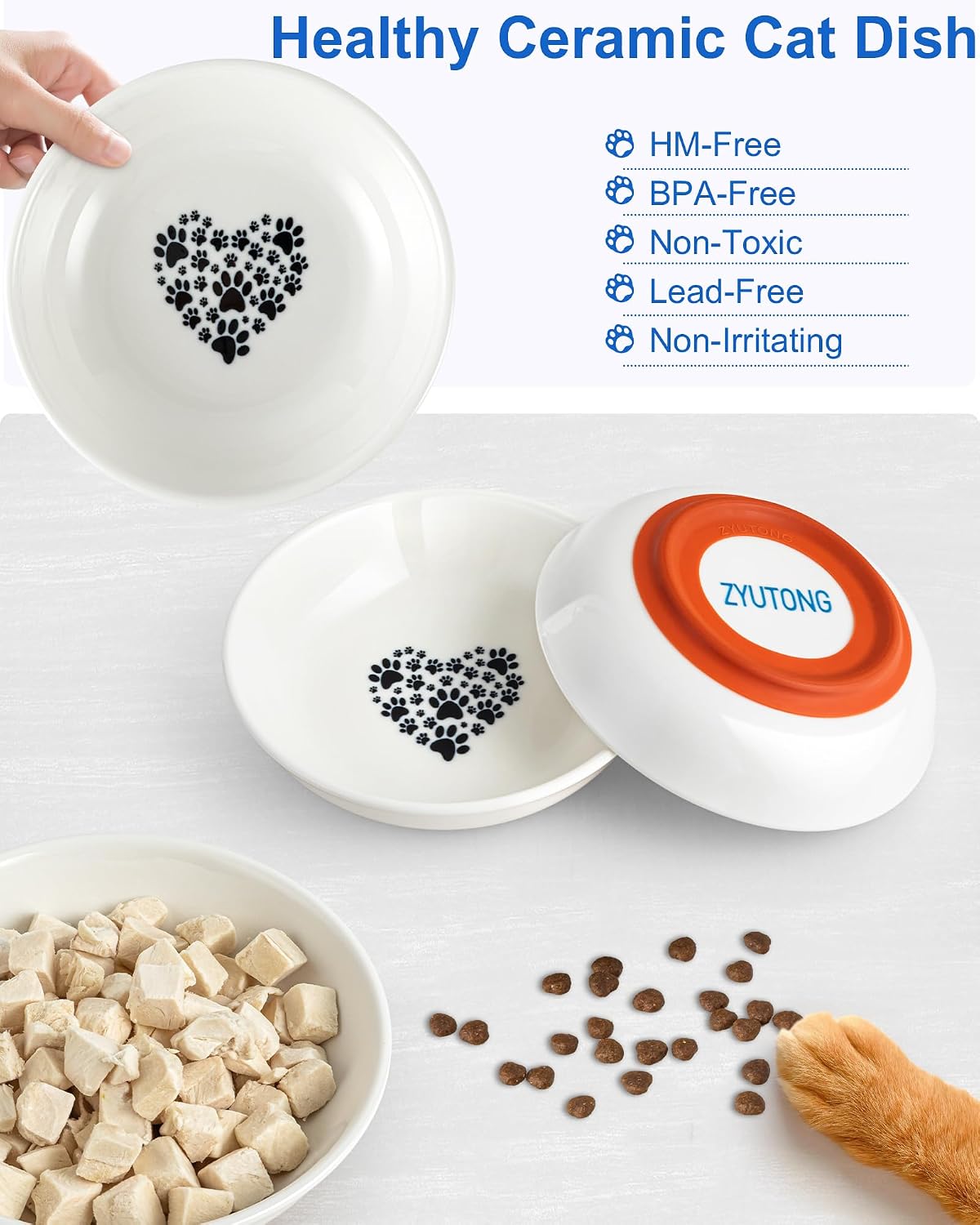 Ceramic Cat Bowl Whisker Friendly - 6 Packs - image 4