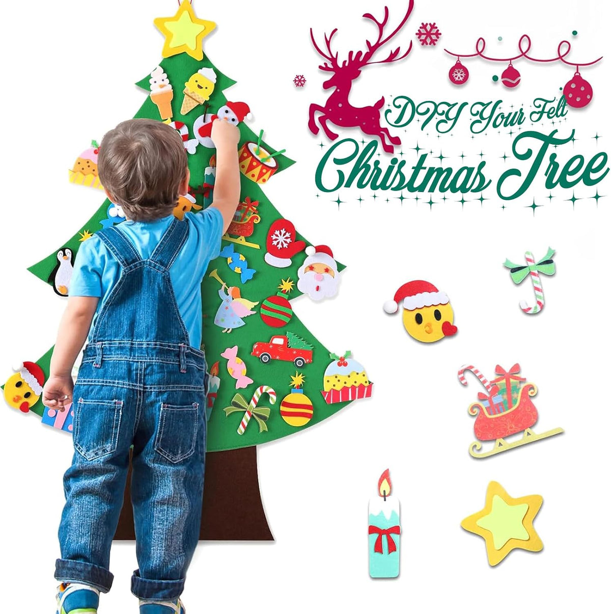Felt Christmas Tree for Toddlers - Large-3.6FT - image 2